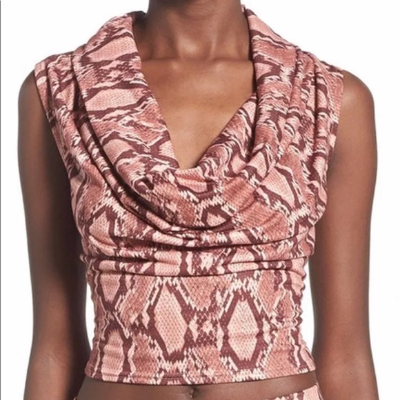 Missguided Tops - Missguided NEW sz 10 Cowl Neck Snakeskin top $46 Missguided Tops - Missguided NEW sz 10 Cowl Neck Snakeskin top $46